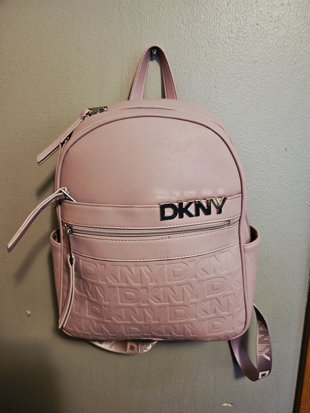 DKNY Blush Pink Faux Leather Mini Backpack